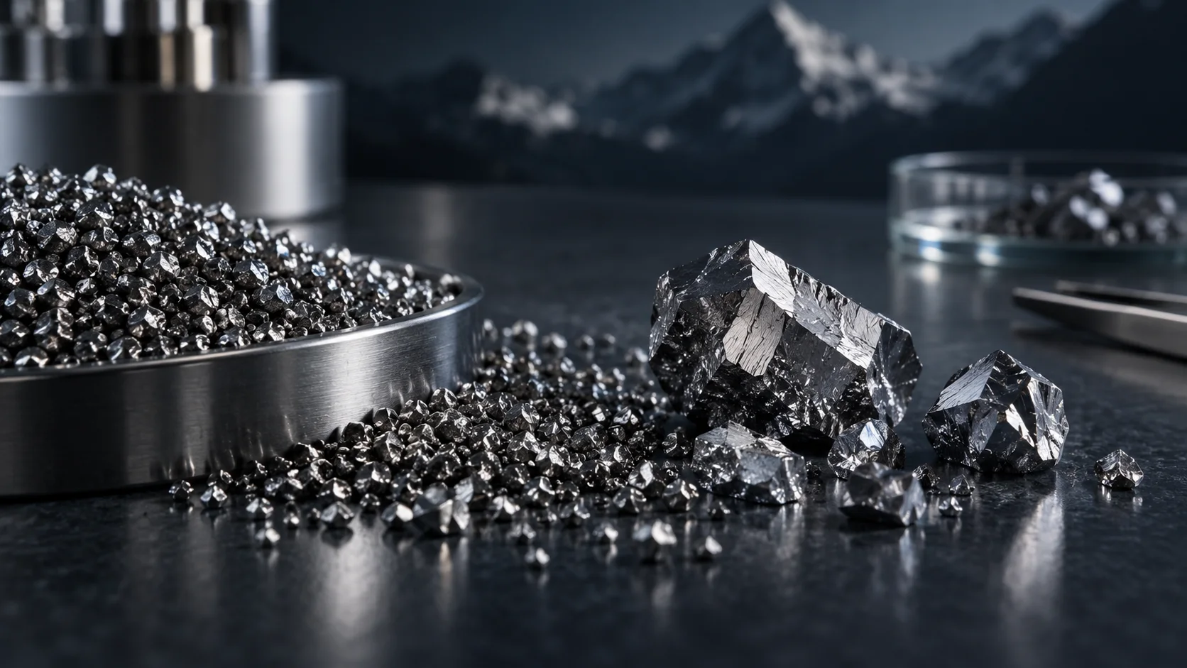Hochreine metallische Materialien in Laborumgebung